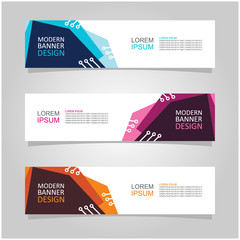 Wall Mural - vector abstract banner design web template set of 3. abstract geometric background used for letterhe