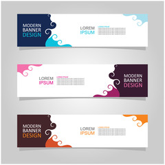 Wall Mural - vector abstract banner design web template set of 3. abstract geometric background used for letterhe
