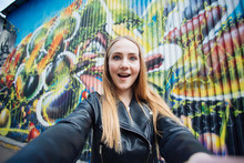 Very Beautiful Girl Student Doing Selfie Instagram For Europe