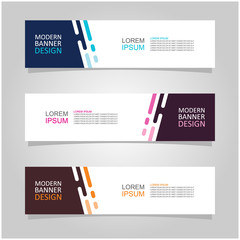 Wall Mural - vector abstract banner design web template set of 3. abstract geometric background used for letterhe