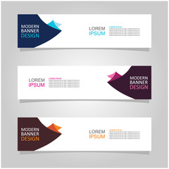 Wall Mural - vector abstract banner design web template set of 3. abstract geometric background used for letterhe