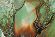 Dancing Earth Tones Of Black, Burnt Sienna, Green, Shimmery Silver, And Glittering Gold Combine To Create This Delicate And Feathery Abstract Background.
