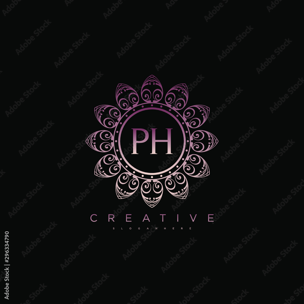 Letter PH Elegant initial logo vector Stock Vector | Adobe Stock
