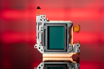 Poster - modern CMOS  camera Image sensor. digital dslr camera cmos sensor removed from camera.