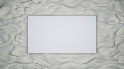 Blank white poster on a wavy textured wall; 3d render; mockup; Copy space