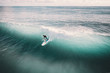 Surfer surfboarding in sea