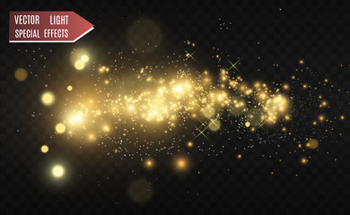 Poster - Beautiful sparks shine with special light. Vector sparkles on a transparent background. Christmas abstract pattern. A beautiful illustration for the postcard. The background for the image. Luminaries.