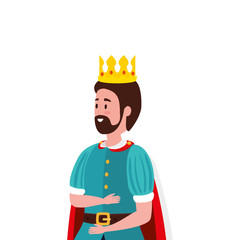 Sticker - king of fairytale avatar character vector illustration design