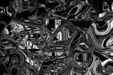 Fototapeta Młodzieżowe - Psychedelic pattern / Monochrome abstract background of a psychedelic pattern.