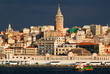 Panoramic view of the downtown of Istanbul city and Galata tower, Turkey