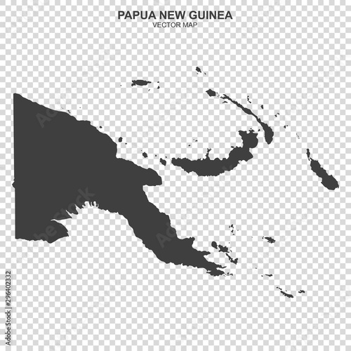 Fotomural political map of Papua New Guinea isolated on transparent background
