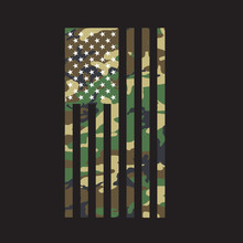 American Flag Woodland Camo Hunting Military Camouflage Silhouette USA United States Patriotic