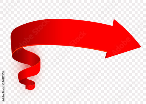 Fotografía Red arrow symbol, right direction sign, signpost