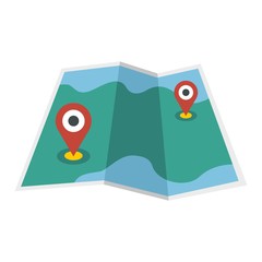 Poster - Paper map pin icon. Flat illustration of paper map pin vector icon for web design