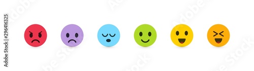 Set of vector emoticons with different emotions Poster Mural XXL