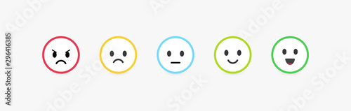 Fotomural Set of vector emoticons with different emotions