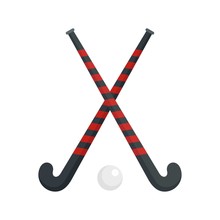 Field Hockey Crossed Sticks Icon. Flat Illustration Of Field Hockey Crossed Sticks Vector Icon For Web Design
