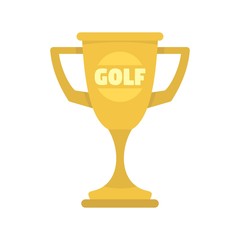 Wall Mural - Golf gold cup icon. Flat illustration of golf gold cup vector icon for web design