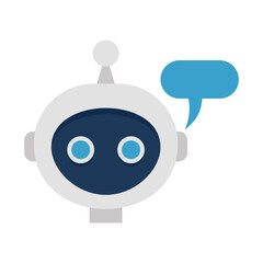 Poster - mobile chatbot icon. flat illustration of mobile chatbot vector icon for web design
