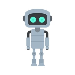 Canvas Print - Steel robot icon. Flat illustration of steel robot vector icon for web design