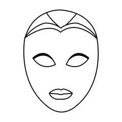 Poster - carnival mask face icon, flat design