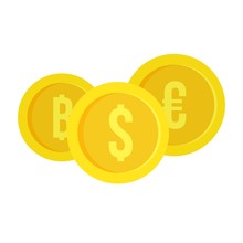Money Coin Exchange Icon. Flat Illustration Of Money Coin Exchange Vector Icon For Web Design