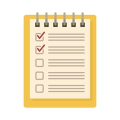 Poster - Notebook checklist icon. Flat illustration of notebook checklist vector icon for web design