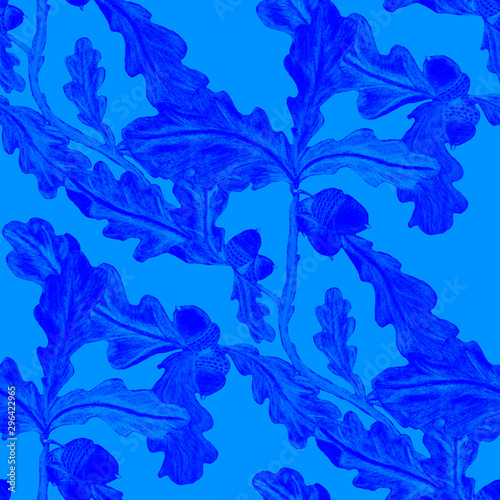 Creative seamless pattern with autumn leaves. Fashion print