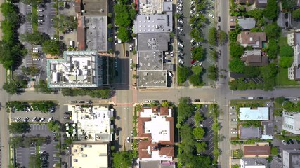 Wall Mural - Aerial direct overhead shot residential neighborhoods Fort Lauderdale FL