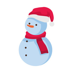 Poster - cartoon christmas snowman icon, colorful flat design