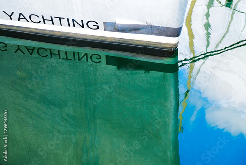 Fotografía Word yachting on the waterline of a modern sailing boat.