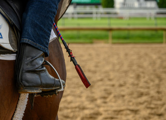 Wall Mural - Jockey Pushing into Stirrup