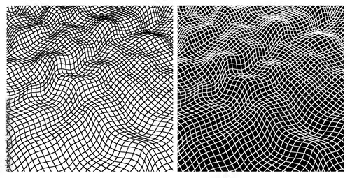 Geometric distorted shape in space Tableau sur Toile