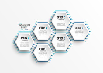 Poster - Vector illustration infographics 6 options. Template for brochure, business, web design