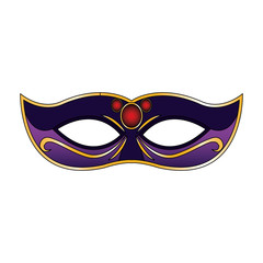 Canvas Print - simple Mardi gras mask icon, colorful flat design