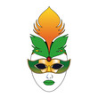 carnival mask icon, colorful flat design