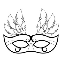 Sticker - flat design of Masquerade mask icon