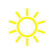 © nice17 - Sun yellow logo vector on white background. Sun design for weather, summer, spring.