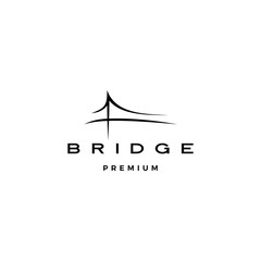 Wall Mural - bridge logo vector icon illustration line outline monoline