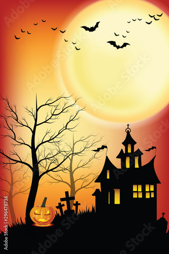 Haunted Castles And Graves On A Full Moon Night Illustrator Vector Eps 10 Buy This Stock Vector And Explore Similar Vectors At Adobe Stock Adobe Stock