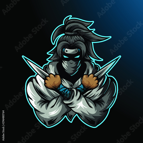 Ninja assassin mascot for sport and esport or gamer logo Stock Vector ...