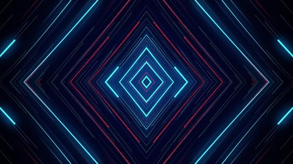 Wall Mural - blue neon light abstract visual geometry motion graphic technology digital concept