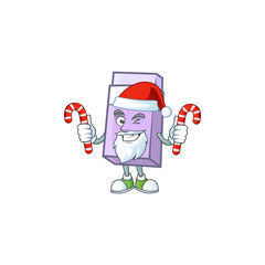 Poster - Santa with candy eraser cartoon isolated on white background.