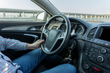 driver driving on the highway