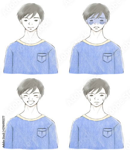 表情別の男性の顔 笑顔 困り顔 青ざめた顔 Stock Illustration Adobe Stock 表情別の男性の顔 笑顔 困り顔 青ざめた顔 Stock Illustration Adobe Stock