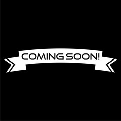 Canvas Print - Coming soon ribbon label banner isolated on black background