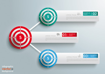 Sticker - Infographic 3 Network Target Halftone Banners