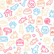 Pets Animals Icons - Seamless Pattern