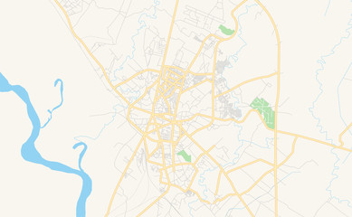  Printable street map of Bareilly, India