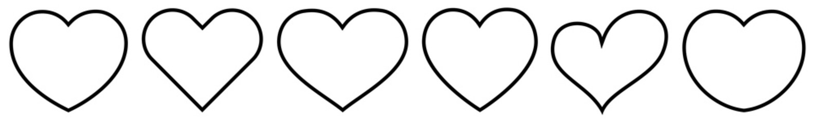 Wall Mural - heart shape black | love | logo | variations
